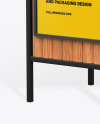 Advertising Rubbish Bin with Poster Mockup - Half Side View