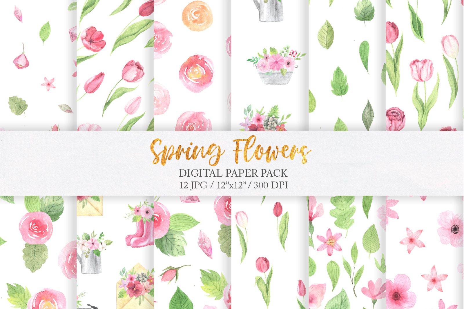 Watercolor Spring Floral Collection Watercolor Spring Floral Collection