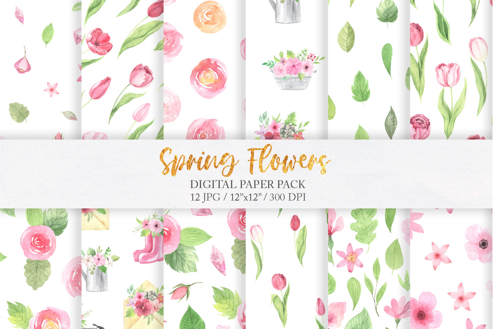 Watercolor Spring Floral Collection