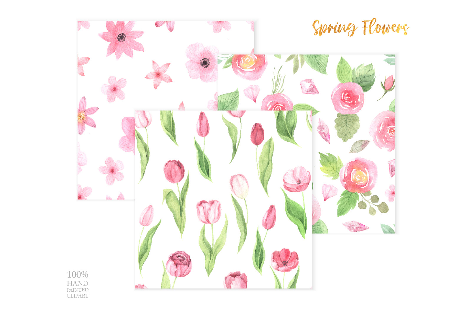 Watercolor Spring Floral Collection Watercolor Spring Floral Collection