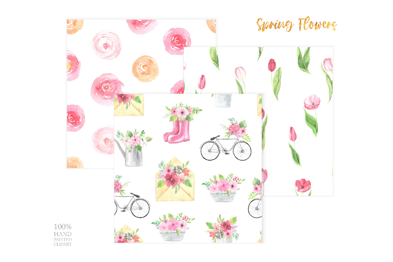 Watercolor Spring Floral Collection Watercolor Spring Floral Collection