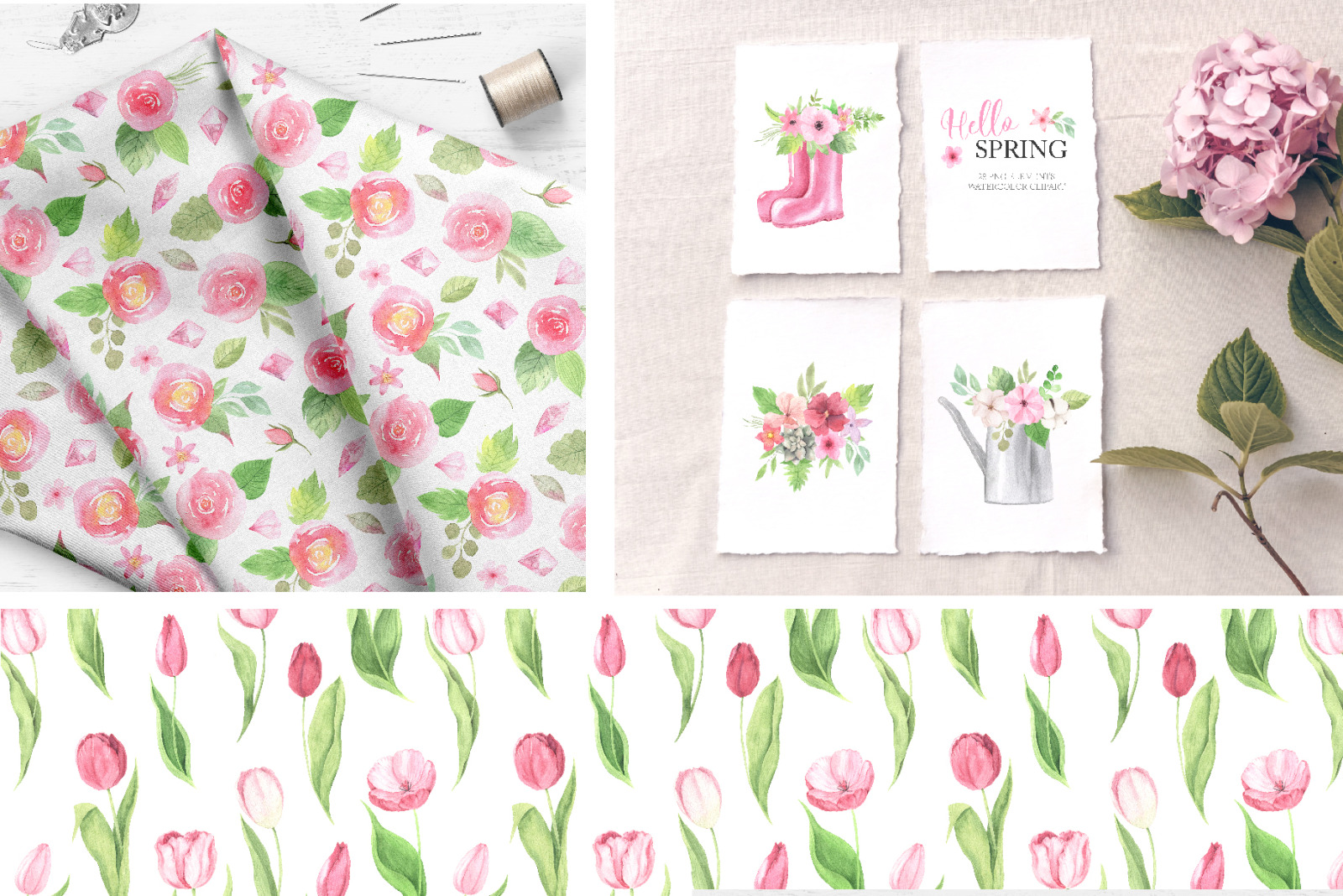 Watercolor Spring Floral Collection Watercolor Spring Floral Collection