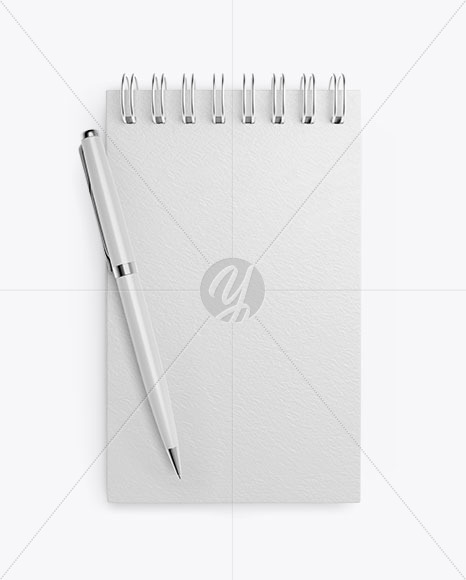 Textured Notebook Mockup With Pen