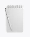 Textured Notebook Mockup With Pen