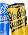 Five Glossy Cans Mockup