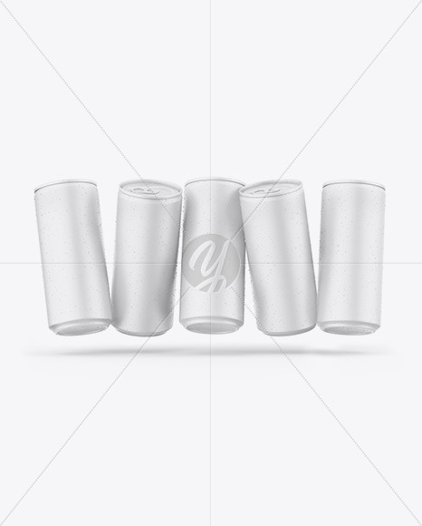 Five Matte Cans Mockup