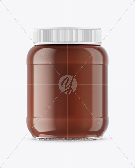 Glass Jar with Chocolate Spread Mockup