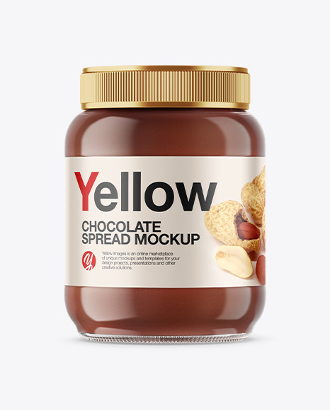 Glass Jar with Chocolate Spread Mockup