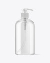 Clear Plastic Bottle with Pump Mockup