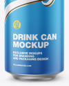 Metallic Drink Can w/ Matte Finish Mockup