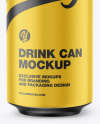 Metallic Drink Can w/ Matte Finish Mockup