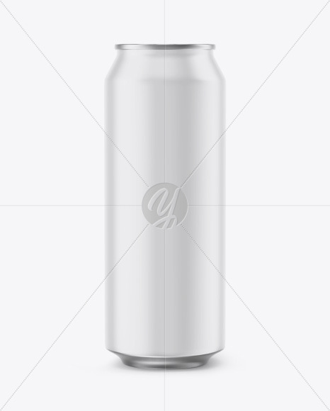 Metallic Drink Can w/ Matte Finish Mockup