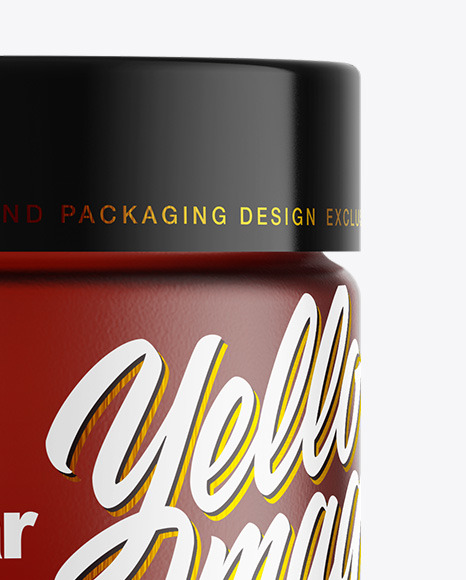 Frosted Amber Glass Cream Jar Mockup