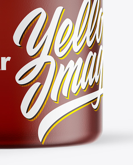 Frosted Amber Glass Cream Jar Mockup