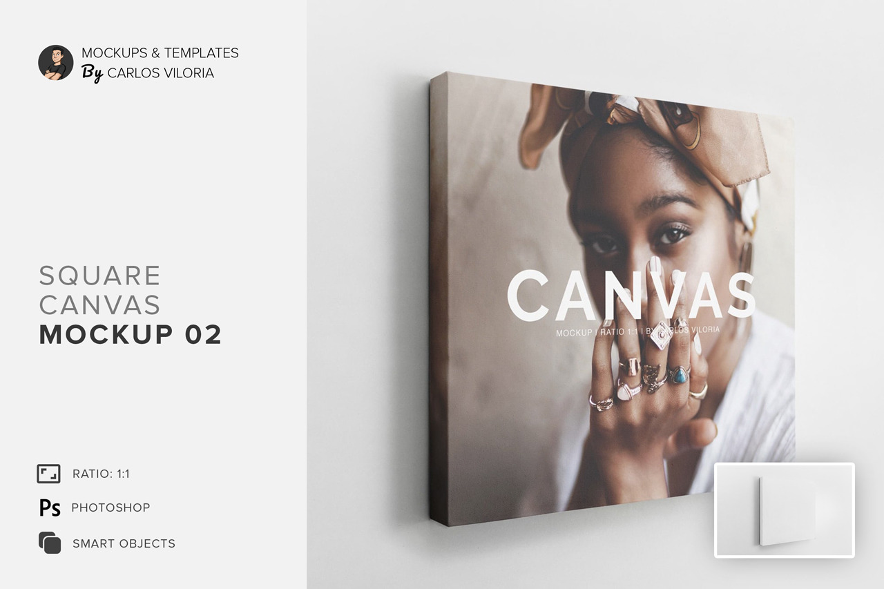 Square Canvas Ratio 1x1 Mockup 02