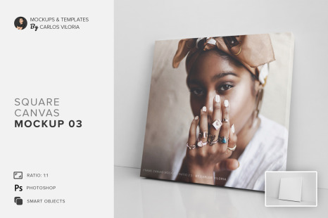 Square Canvas Ratio 1x1 Mockup 03 - Square canvas mockup