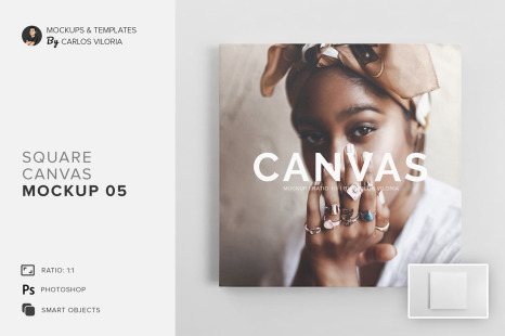 Square Canvas Ratio 1x1 Mockup 05 - Frame canvas mockup
