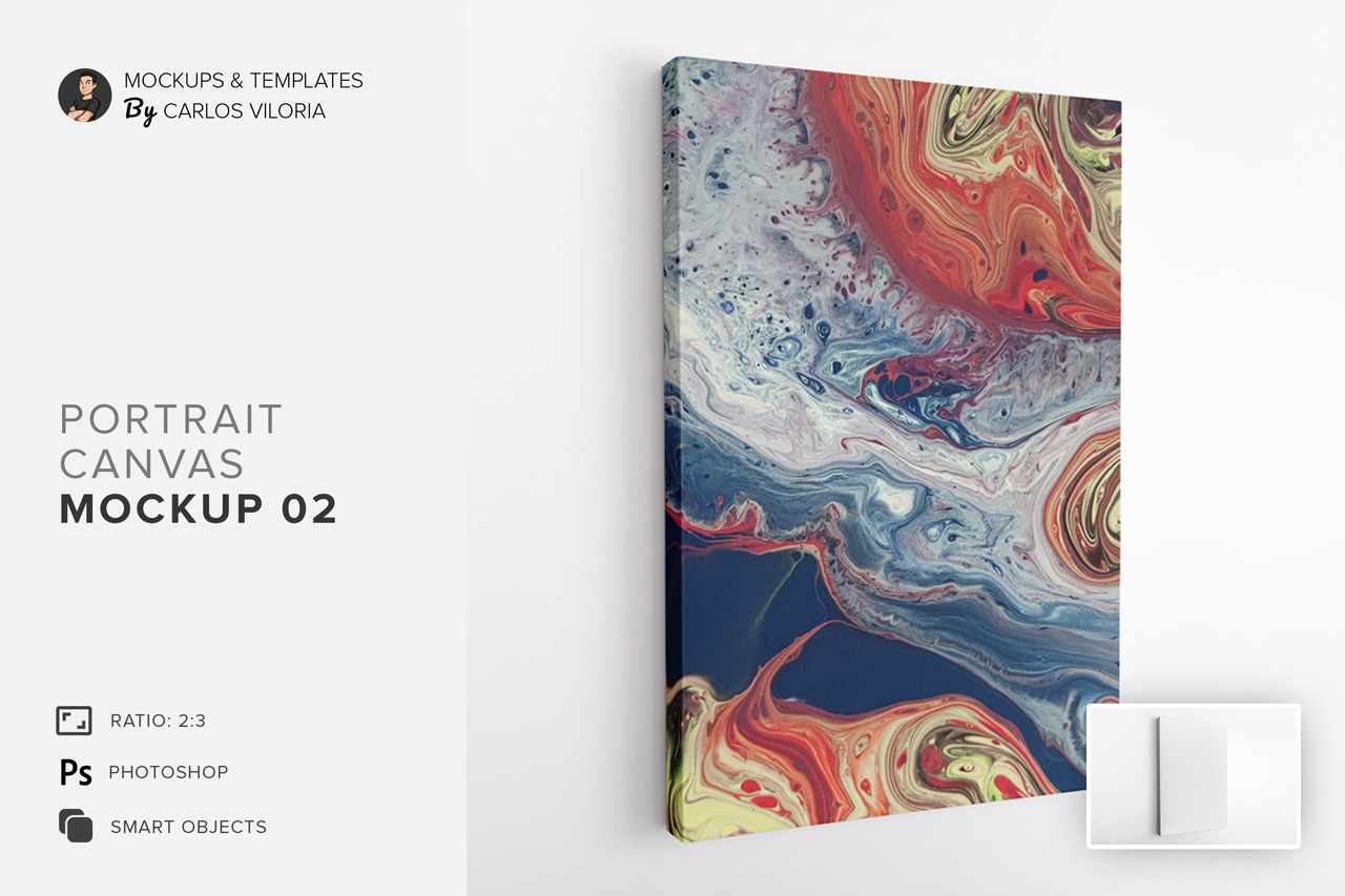 Portrait Canvas Ratio 2x3 Mockup 02