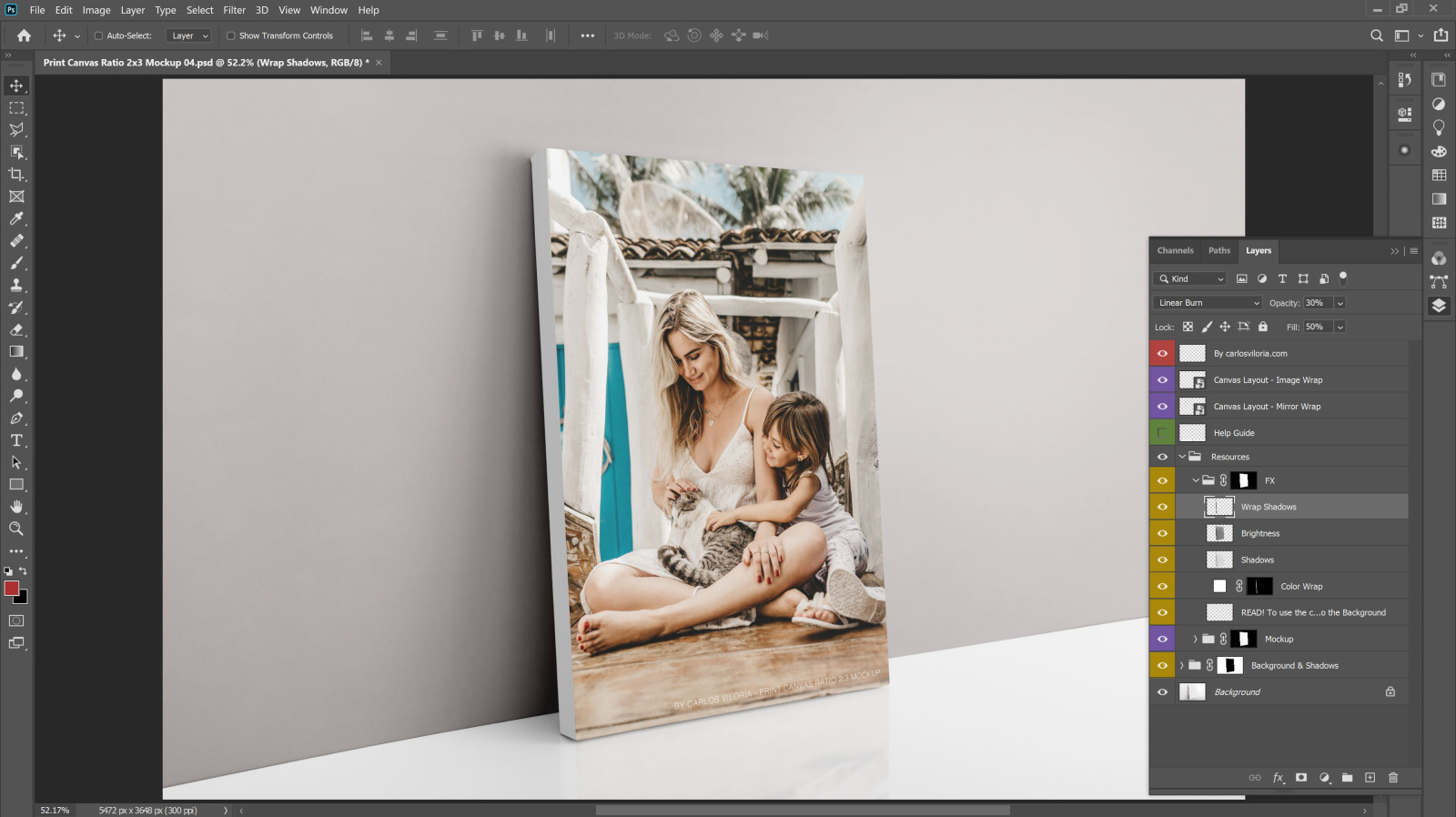 Portrait Canvas Ratio 2x3 Mockup 04