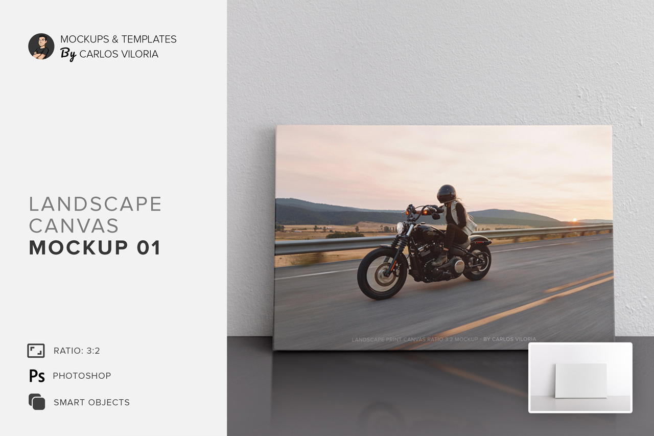 Landscape Canvas Ratio 3x2 Mockup 01