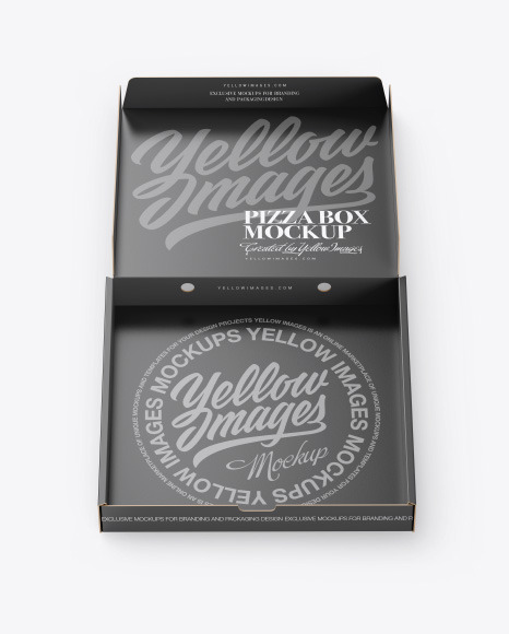 Opened Matte Pizza Box Mockup