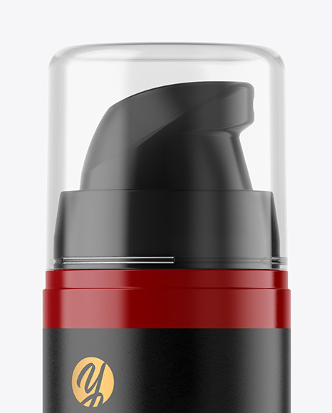 Glossy Plastic Bottle with Pump Mockup