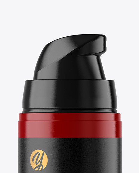 Glossy Plastic Bottle with Pump Mockup