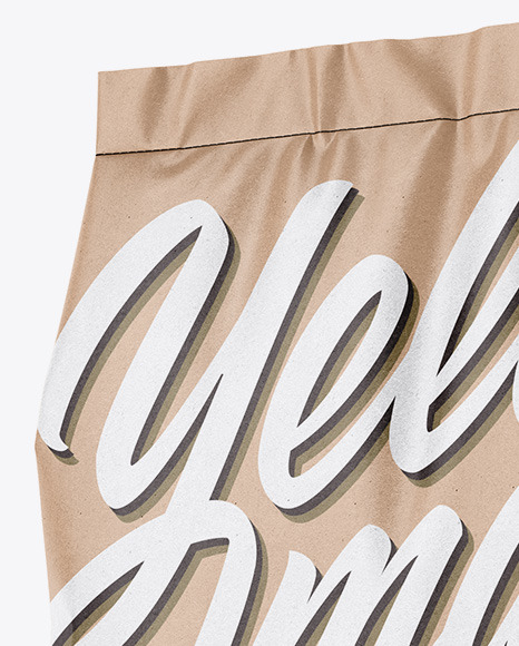 Kraft Stand-Up Bag Mockup - Half Side View