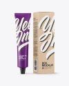 Matte Cosmetic Tube with Kraft Box Mockup