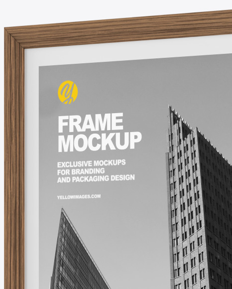 Wooden Frame Mockup - Right Side View