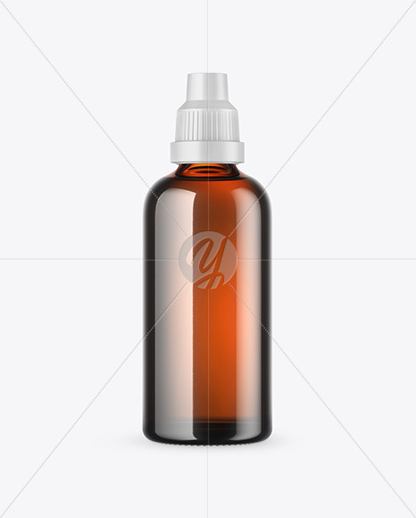 Amber Glass Bottle Mockup