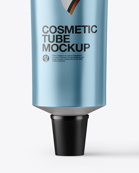 Metallic Cosmetic Tube with Box Mockup