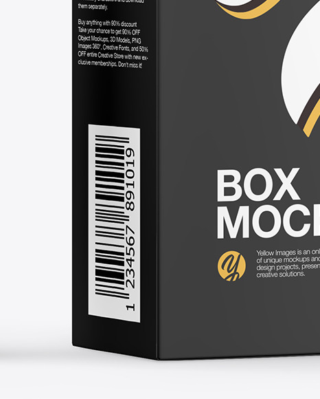 Metallic Cosmetic Tube with Box Mockup