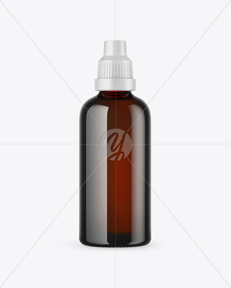 Dark Amber Glass Bottle Mockup