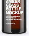 Dark Amber Glass Bottle Mockup
