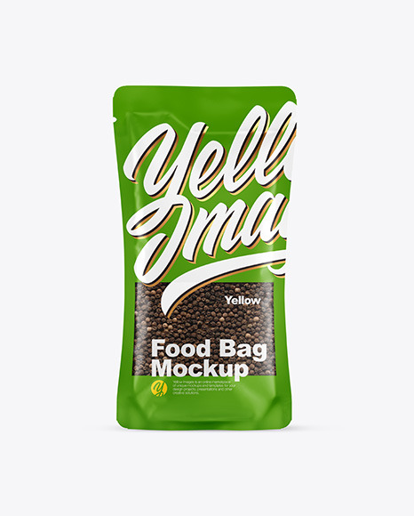 Food Bag With Black Pepper Mockup