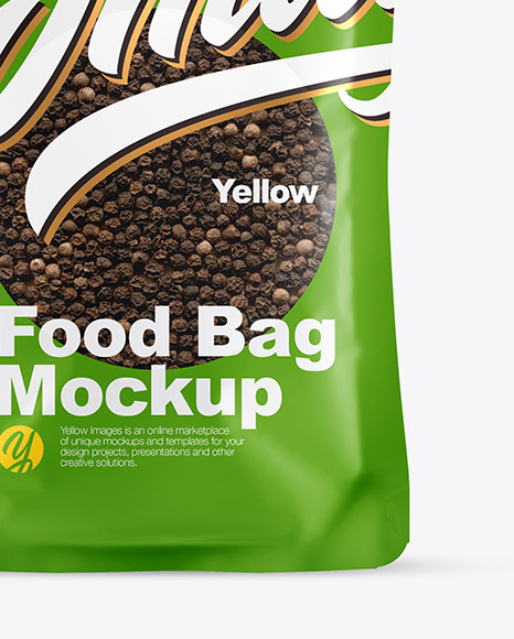 Food Bag With Black Pepper Mockup