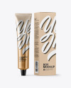 Metallic Cosmetic Tube with Kraft Box Mockup