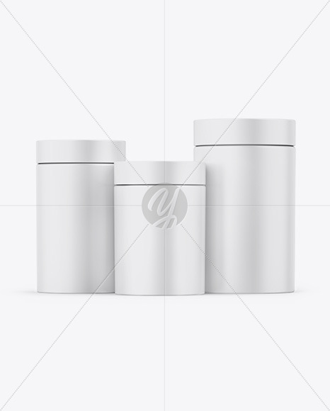 Three Matte Jars Mockup