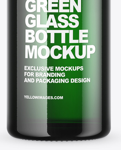 Green Glass Bottle Mockup