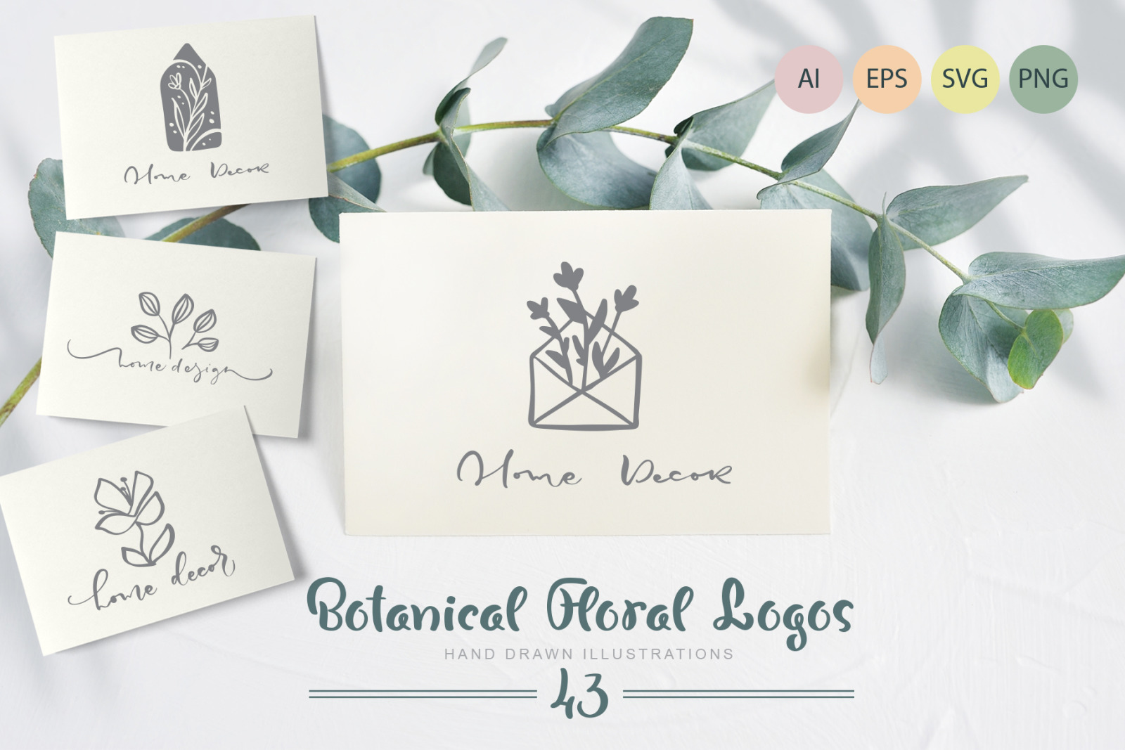 Botanical floral logos SVG