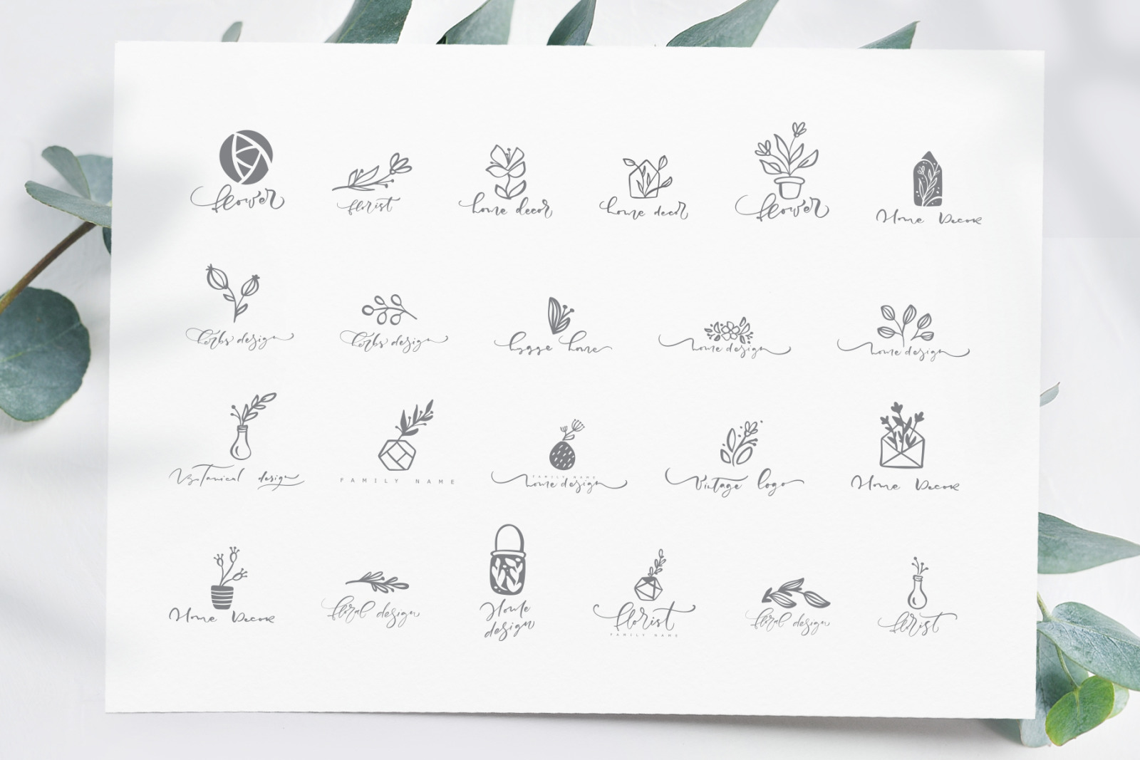 Botanical floral logos SVG