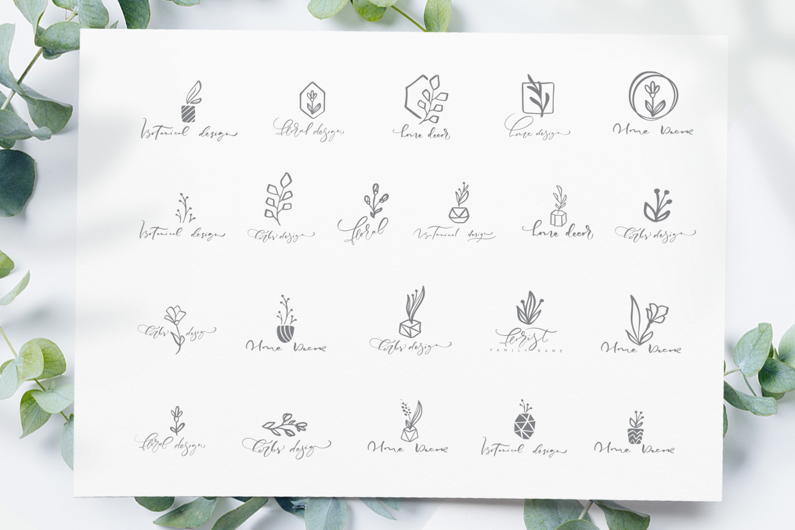 Botanical floral logos SVG