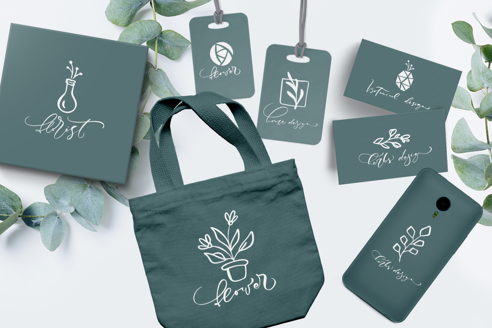 Botanical floral logos SVG