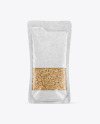 Kraft Food Bag With Grain Oats Mockup