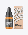 Matte Dropper Bottle W/ Kraft Box Mockup Matte Dropper Bottle W/ Kraft Box Mockup