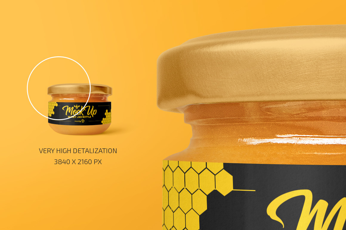 Free Honey Jar Bottle MockUp in 4k