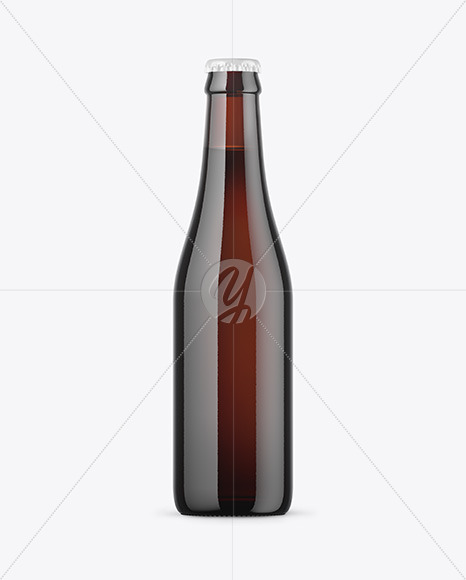 Dark Amber Beer Bottle Mockup