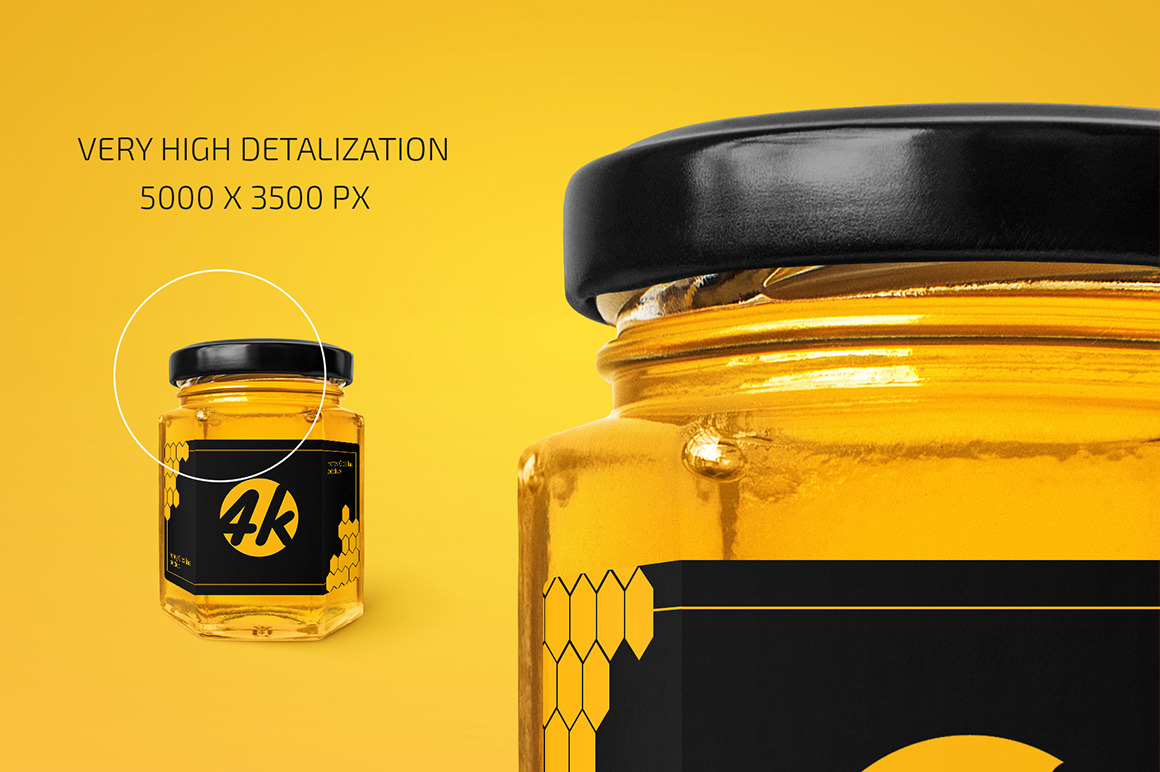 Honey Glass Jar Mockup