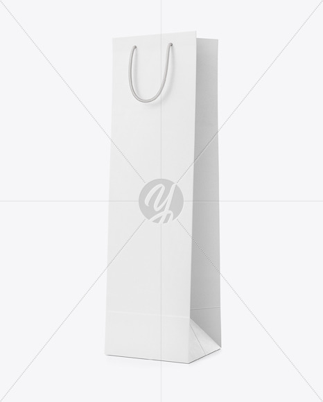 Matte Paper Wine Bag Mockup - Half Side View